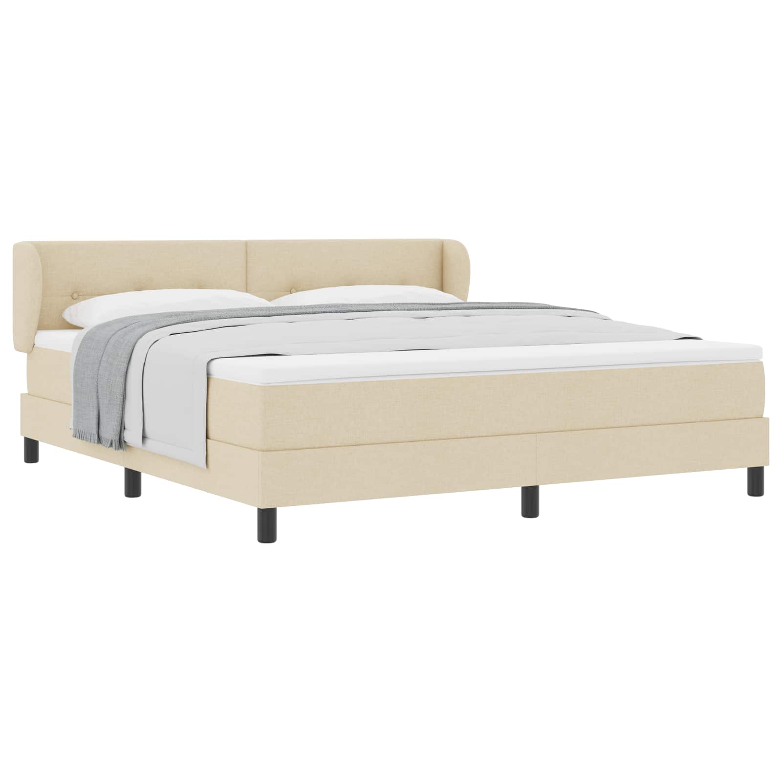 Letto a molle con testiera Crema 180 x 200 cm Tessuto | homemem39