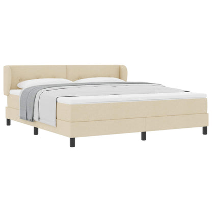 Letto a molle con testiera Crema 180 x 200 cm Tessuto | homemem39