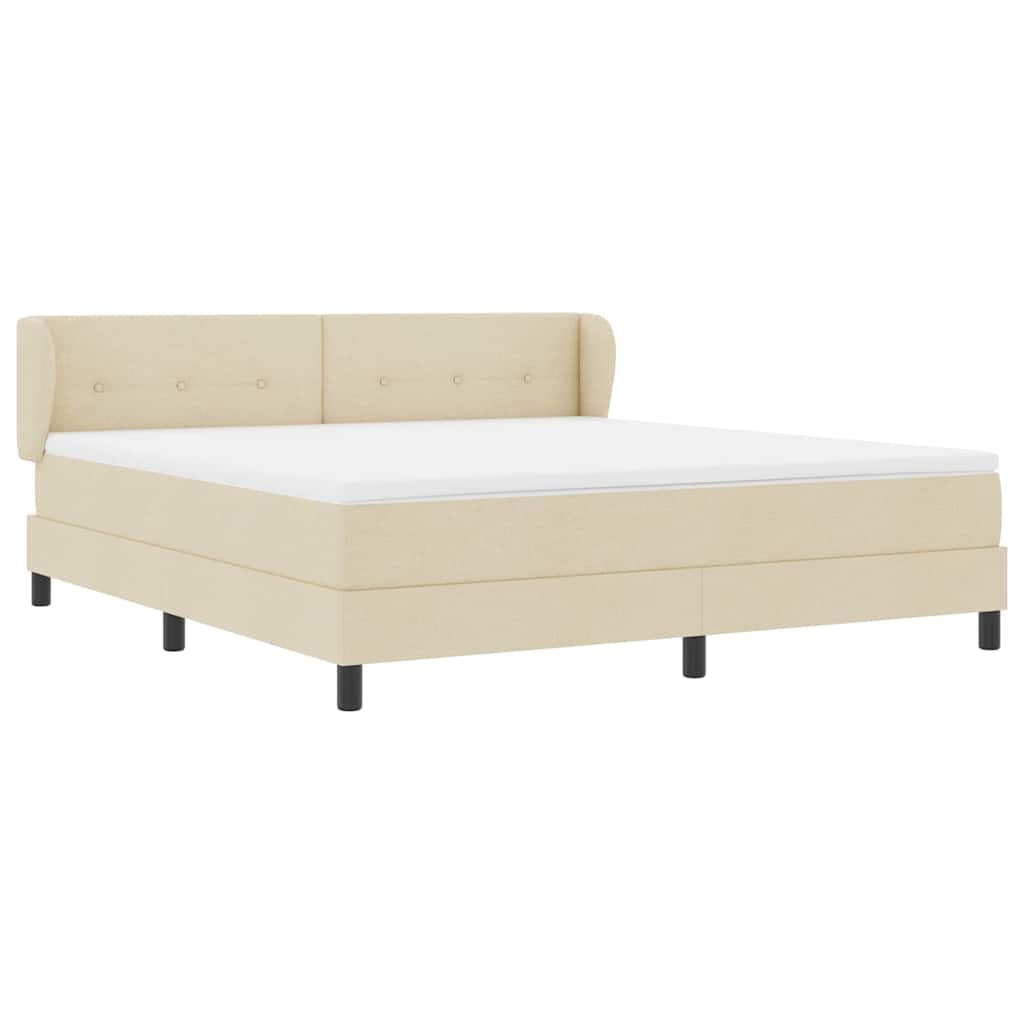 Letto a molle con testiera Crema 180 x 200 cm Tessuto | homemem39