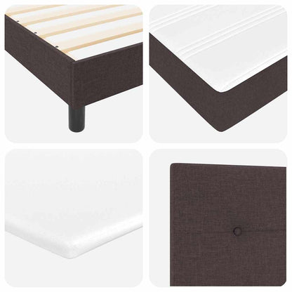 Letto a molle con testiera Marrone Scuro 200 x 200 cm Tessuto | homemem39