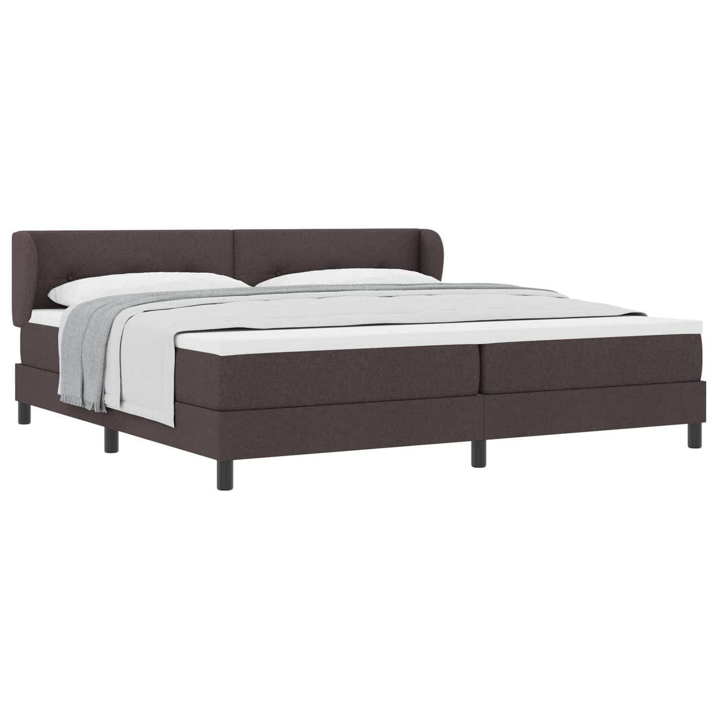 Letto a molle con testiera Marrone Scuro 200 x 200 cm Tessuto | homemem39