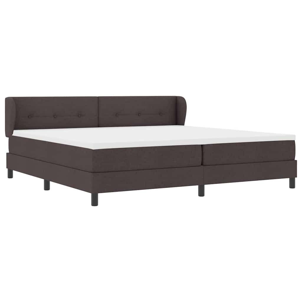 Letto a molle con testiera Marrone Scuro 200 x 200 cm Tessuto | homemem39