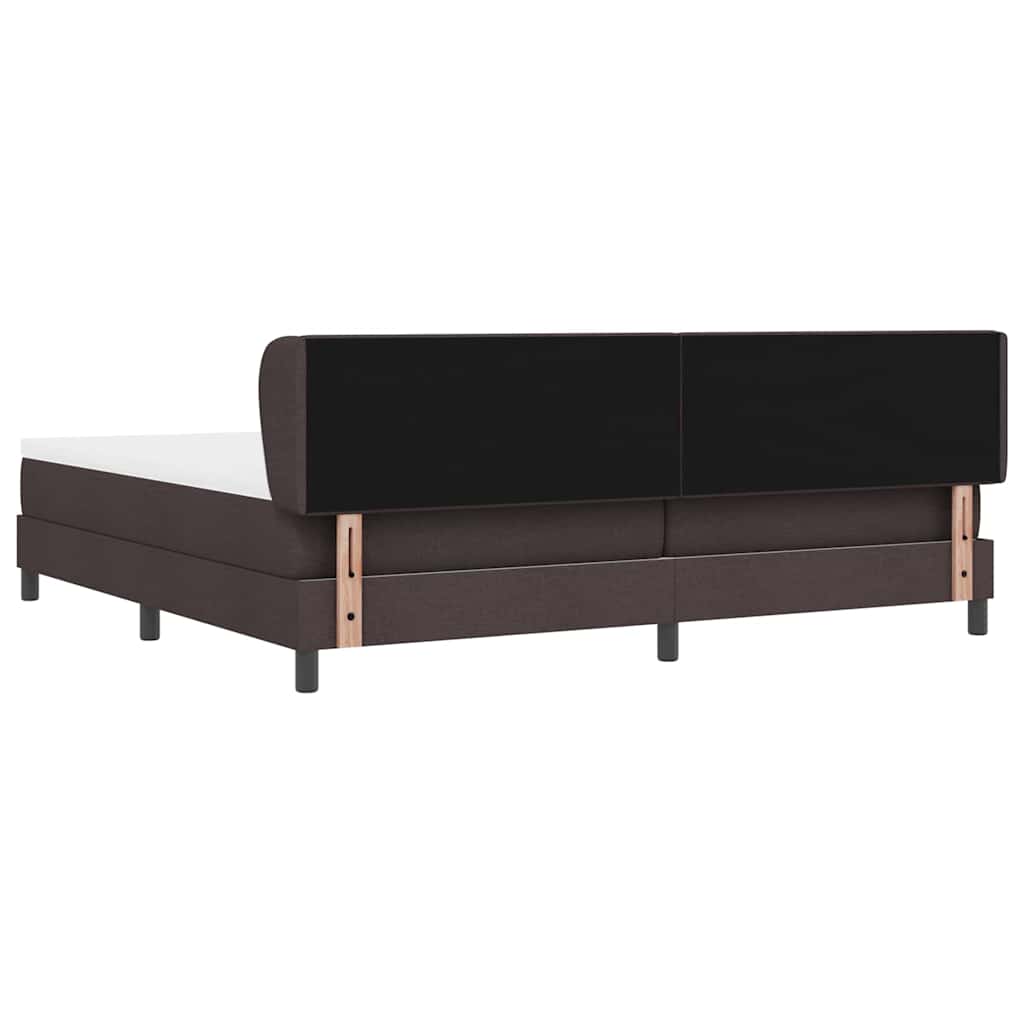 Letto a molle con testiera Marrone Scuro 200 x 200 cm Tessuto | homemem39