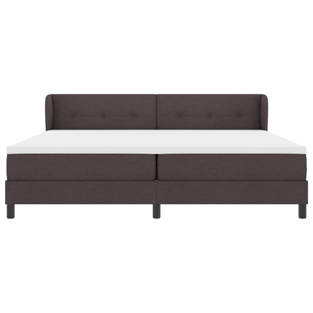 Letto a molle con testiera Marrone Scuro 200 x 200 cm Tessuto | homemem39
