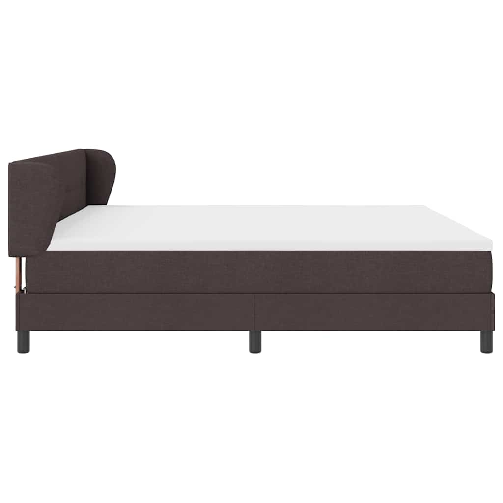 Letto a molle con testiera Marrone Scuro 200 x 200 cm Tessuto | homemem39