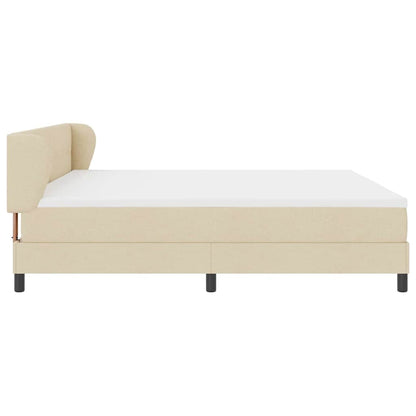 Letto a molle con testiera Crema 200 x 200 cm Tessuto | homemem39