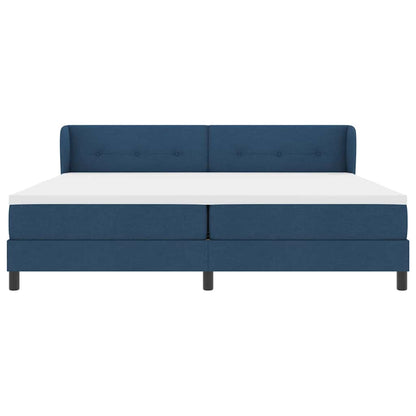 Letto a molle con testiera Blu 200 x 200 cm Tessuto | homemem39