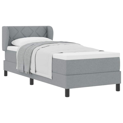 Letto a molle con materasso Grigio chiaro 80 x 200 cm Tessuto