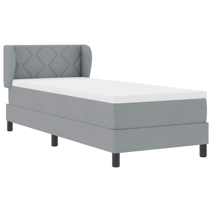 Letto a molle con materasso Grigio chiaro 80 x 200 cm Tessuto