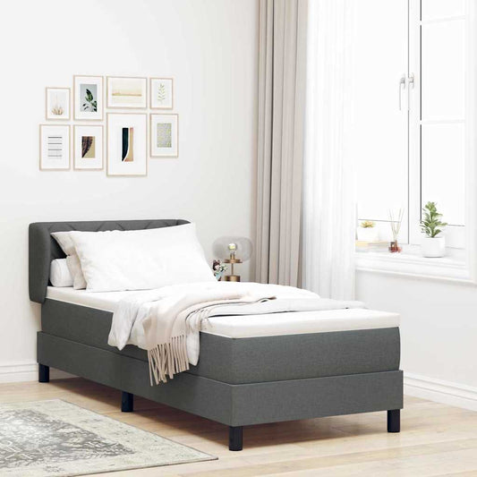 Letto a molle con testiera Grigio scuro 80 x 200 cm Tessuto | homemem39
