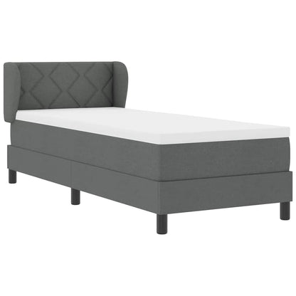 Letto a molle con testiera Grigio scuro 80 x 200 cm Tessuto | homemem39
