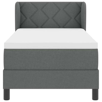 Letto a molle con testiera Grigio scuro 80 x 200 cm Tessuto | homemem39