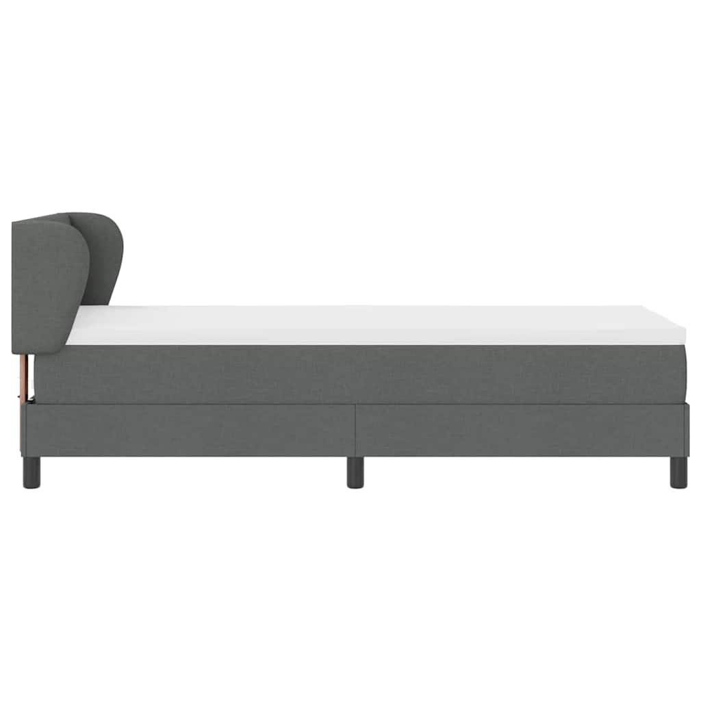 Letto a molle con testiera Grigio scuro 80 x 200 cm Tessuto | homemem39