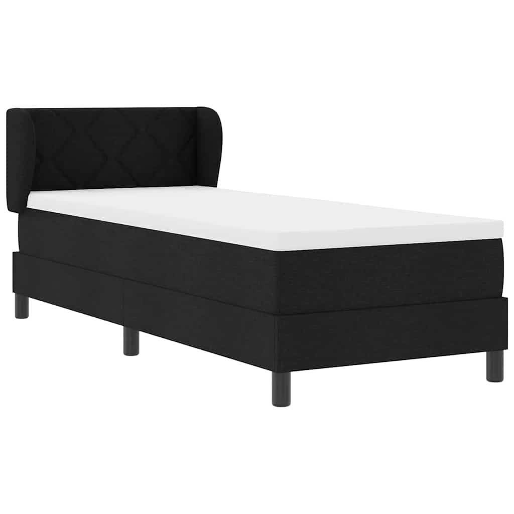 Letto a molle con testiera Nero 80 x 200 cm Tessuto | homemem39