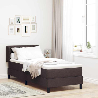Letto a molle con testiera Marrone Scuro 80 x 200 cm Tessuto | homemem39