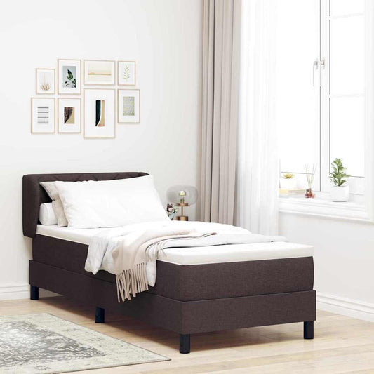 Letto a molle con testiera Marrone Scuro 80 x 200 cm Tessuto - homemem39