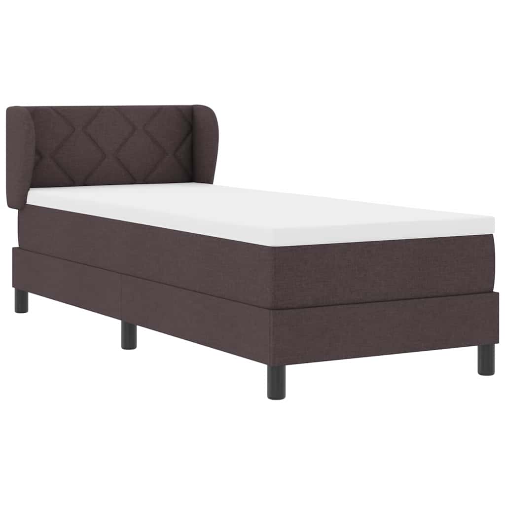 Letto a molle con testiera Marrone Scuro 80 x 200 cm Tessuto | homemem39