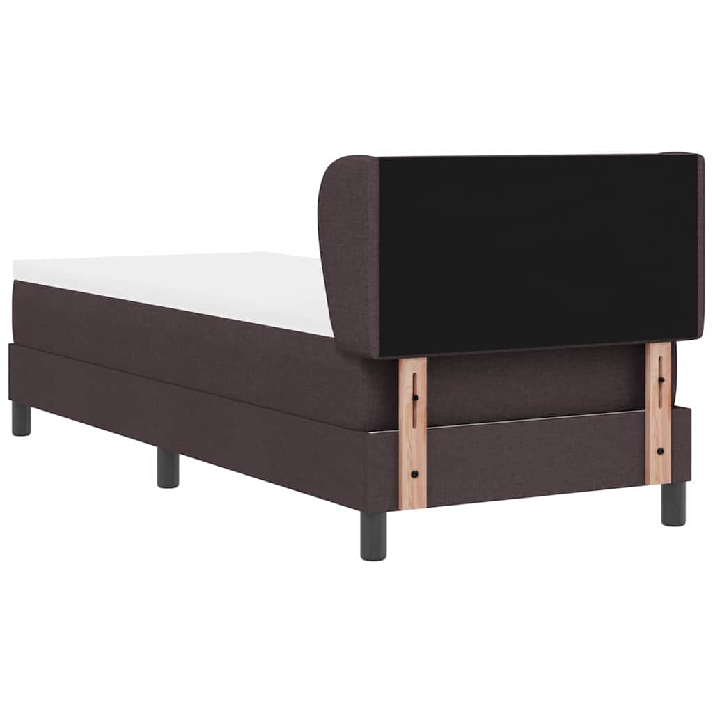 Letto a molle con testiera Marrone Scuro 80 x 200 cm Tessuto | homemem39