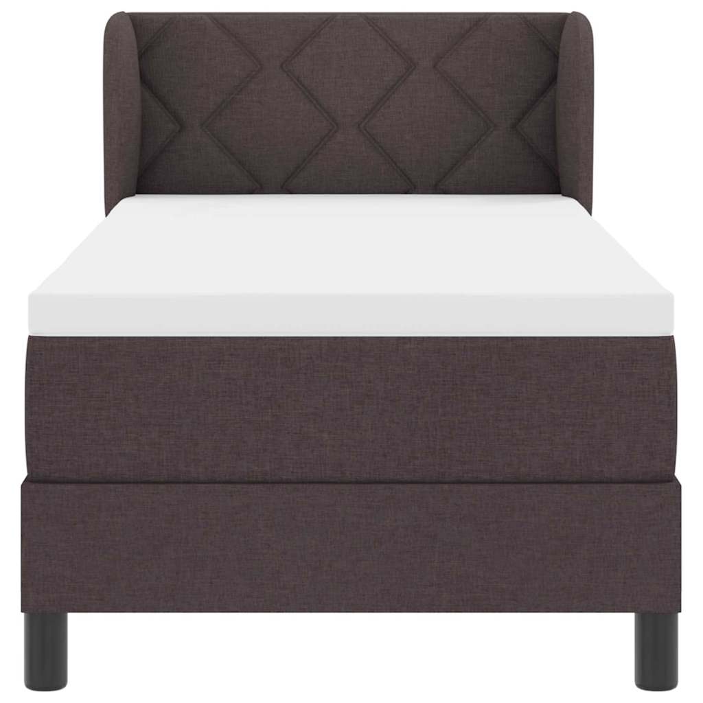 Letto a molle con testiera Marrone Scuro 80 x 200 cm Tessuto | homemem39
