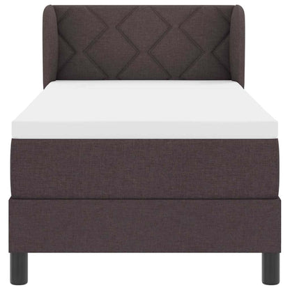 Letto a molle con testiera Marrone Scuro 80 x 200 cm Tessuto | homemem39