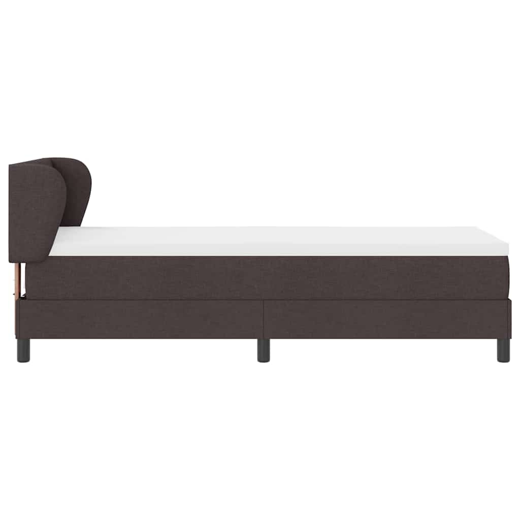 Letto a molle con testiera Marrone Scuro 80 x 200 cm Tessuto | homemem39