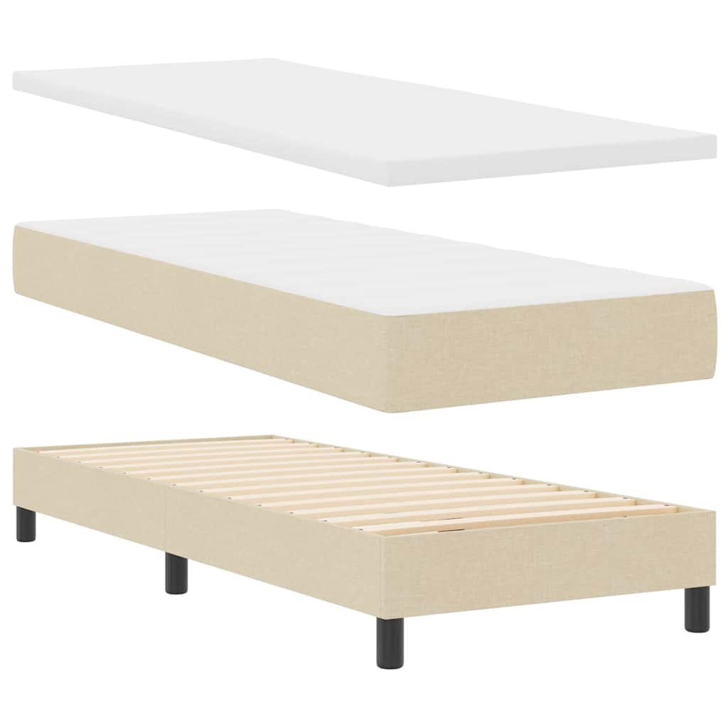 Letto a molle con testiera Crema 80 x 200 cm Tessuto | homemem39