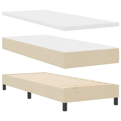 Letto a molle con testiera Crema 80 x 200 cm Tessuto | homemem39