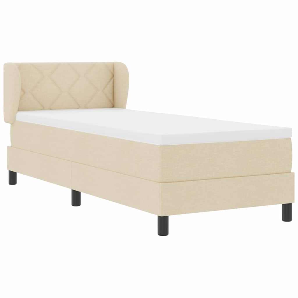 Letto a molle con testiera Crema 80 x 200 cm Tessuto | homemem39