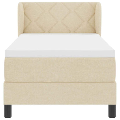 Letto a molle con materasso Crema 80 x 200 cm Tessuto