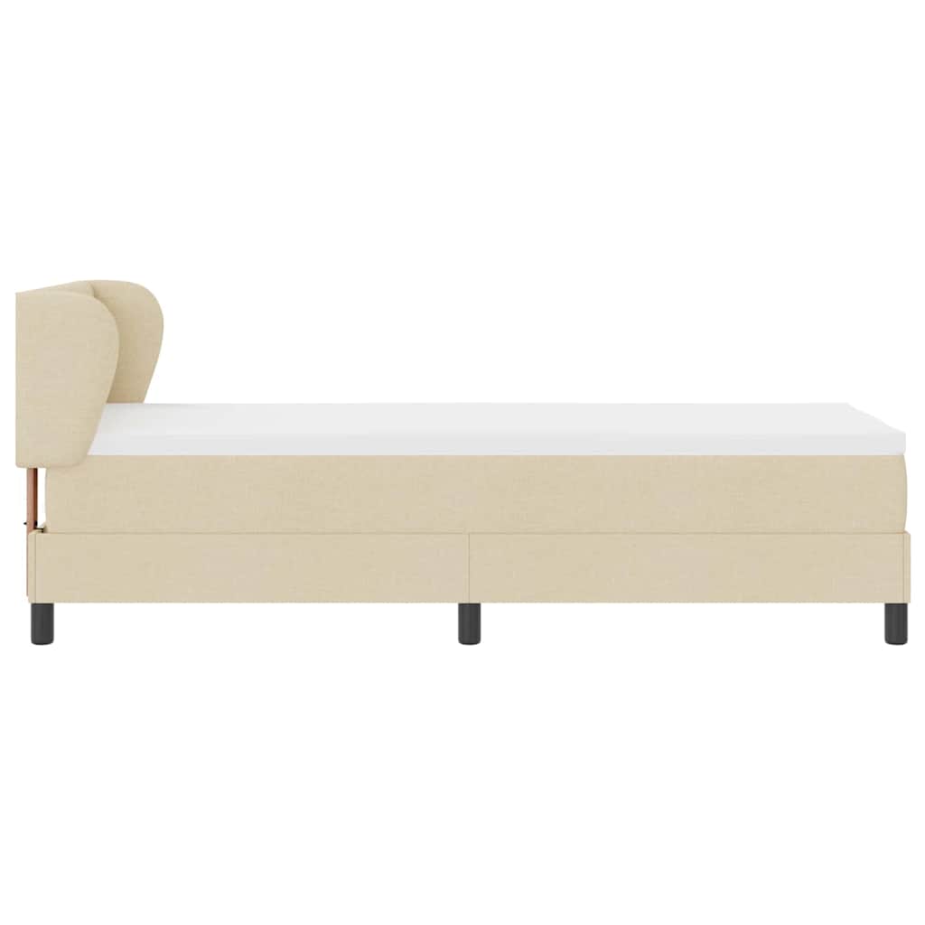 Letto a molle con testiera Crema 80 x 200 cm Tessuto | homemem39