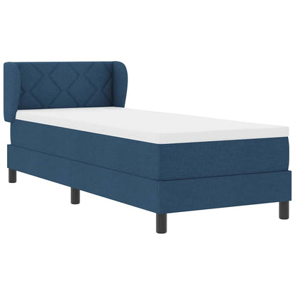 Letto a molle con testiera Blu 80 x 200 cm Tessuto