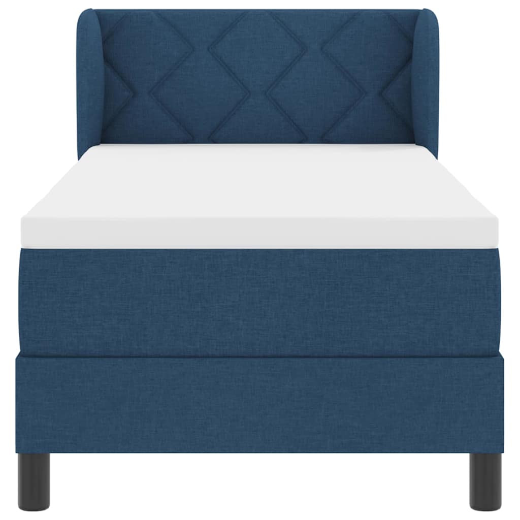Letto a molle con testiera Blu 80 x 200 cm Tessuto