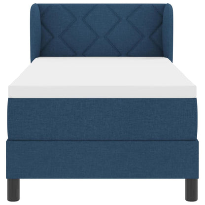 Letto a molle con testiera Blu 80 x 200 cm Tessuto