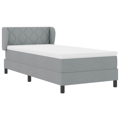 Letto a molle con testiera Grigio chiaro 90 x 190 cm Tessuto | homemem39