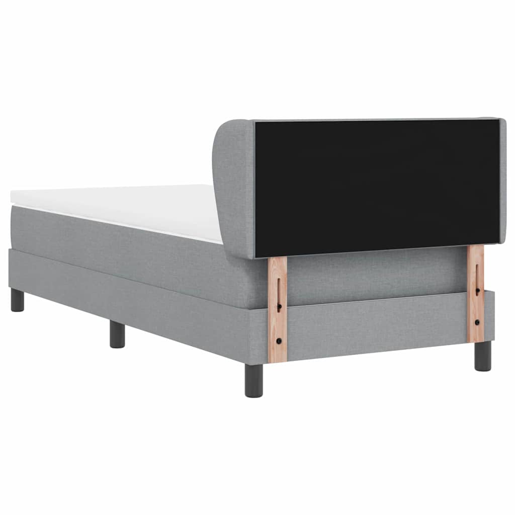 Letto a molle con testiera Grigio chiaro 90 x 190 cm Tessuto | homemem39