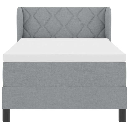 Letto a molle con testiera Grigio chiaro 90 x 190 cm Tessuto | homemem39