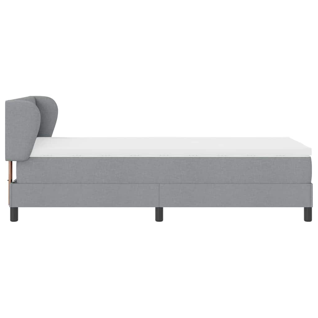 Letto a molle con testiera Grigio chiaro 90 x 190 cm Tessuto | homemem39