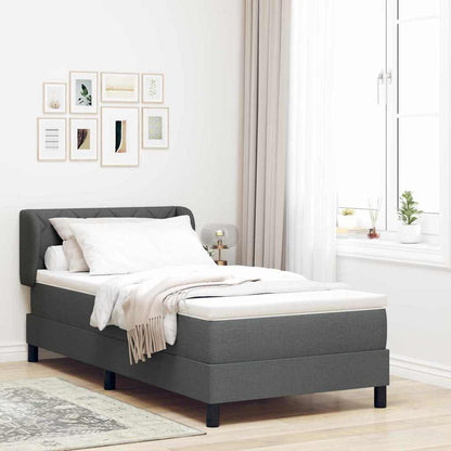 Letto a molle con materasso Grigio scuro 90 x 190 cm Tessuto
