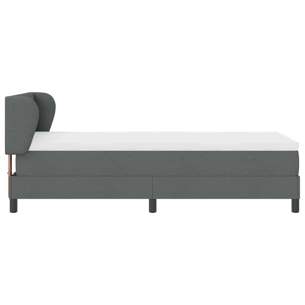 Letto a molle con materasso Grigio scuro 90 x 190 cm Tessuto