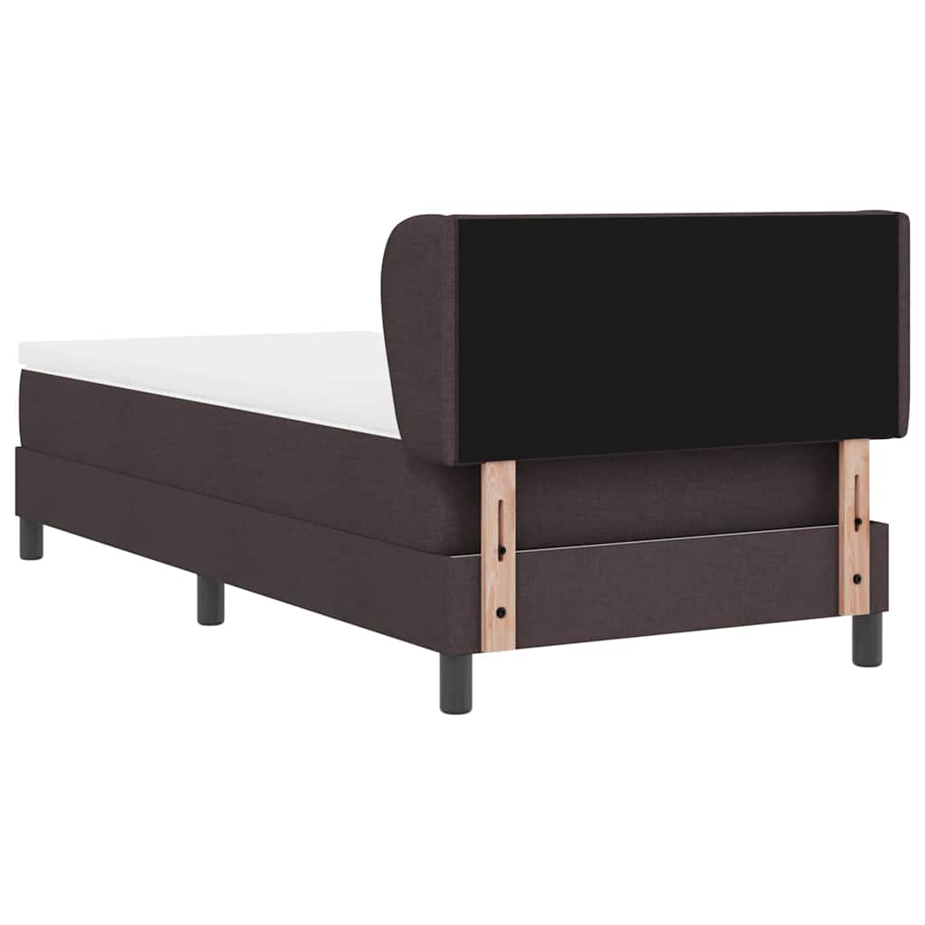Letto a molle con testiera Marrone Scuro 90 x 190 cm Tessuto | homemem39