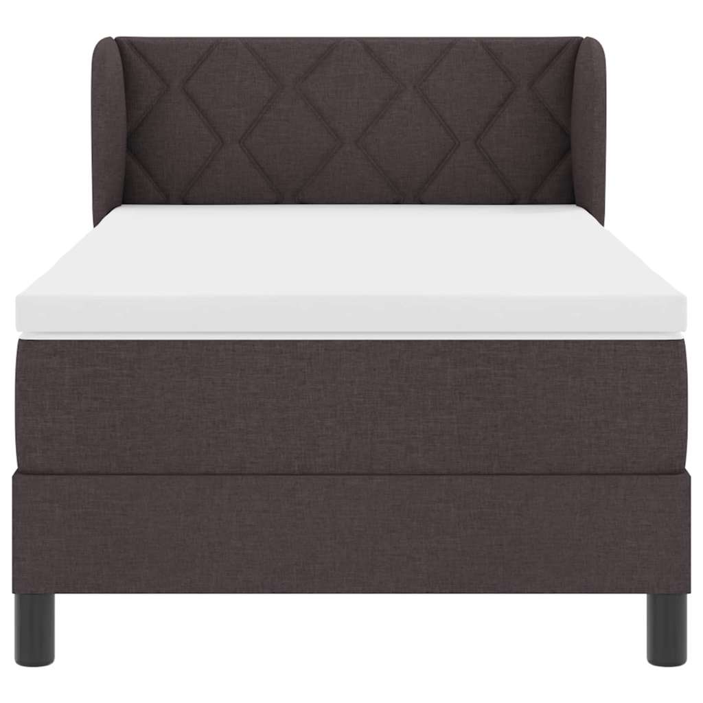 Letto a molle con testiera Marrone Scuro 90 x 190 cm Tessuto | homemem39