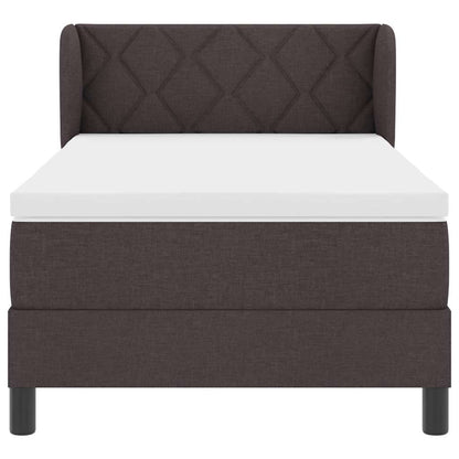 Letto a molle con testiera Marrone Scuro 90 x 190 cm Tessuto | homemem39