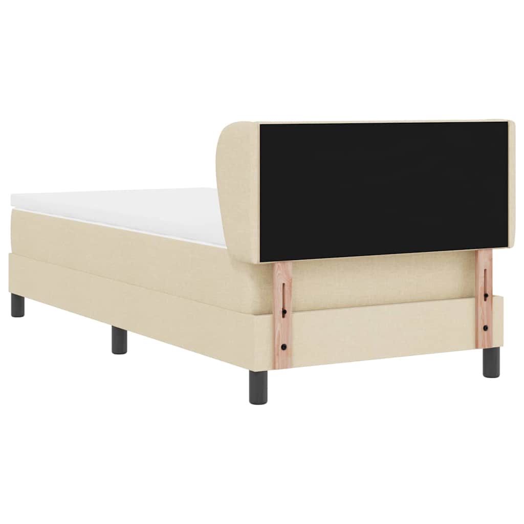 Letto a molle con testiera Crema 90 x 190 cm Tessuto | homemem39