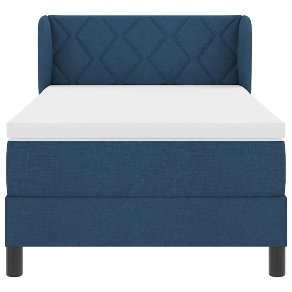 Letto a molle con cuscino con testiera Blu 90 x 190 cm Tessuto | homemem39