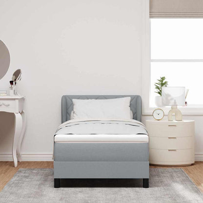 Letto a molle con testiera Grigio chiaro 90 x 200 cm Tessuto | homemem39