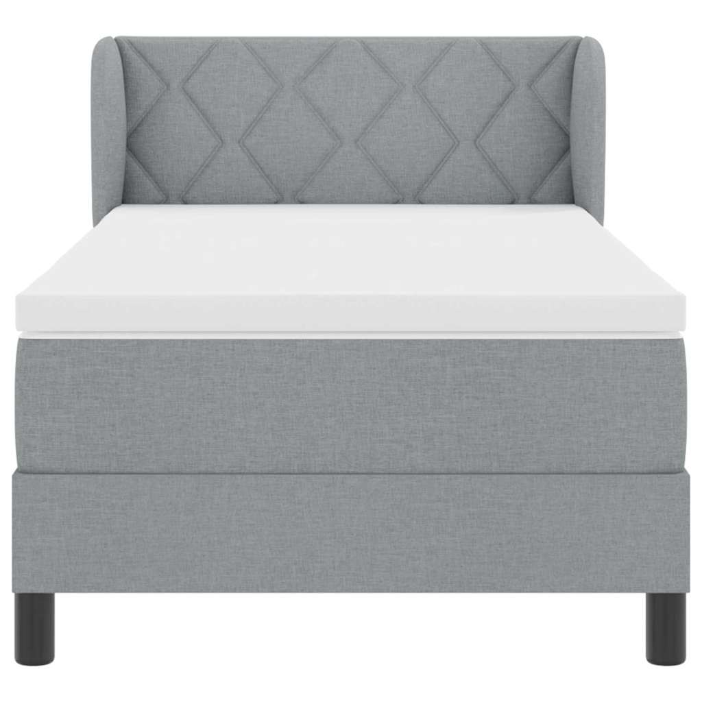Letto a molle con testiera Grigio chiaro 90 x 200 cm Tessuto | homemem39