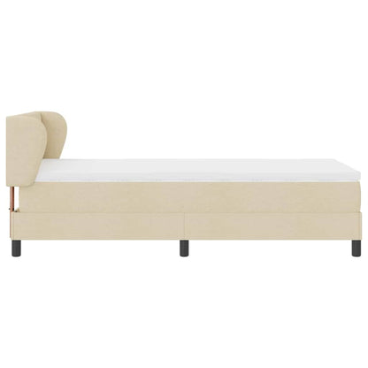 Letto a molle con materasso Crema 90 x 200 cm Tessuto