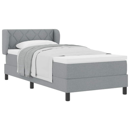 Letto a molle con materasso Grigio chiaro 100 x 200 cm Tessuto