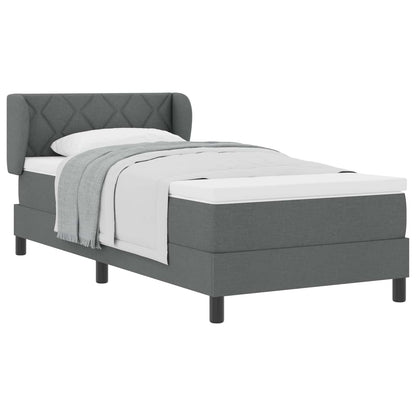 Letto a molle con materasso Grigio scuro 100 x 200 cm Tessuto
