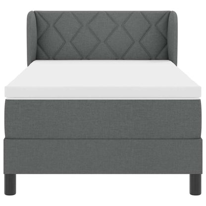 Letto a molle con testiera Grigio scuro 100 x 200 cm Tessuto | homemem39